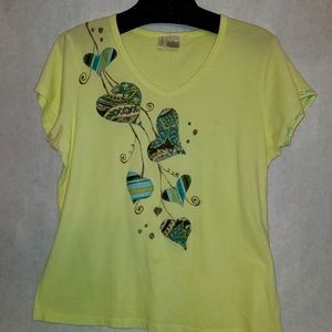 Artist Embellished Lime Green Tshirt